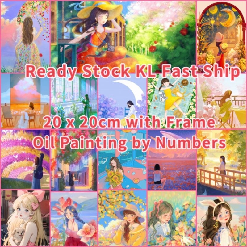 [Ready Stock] 20x20cm DIY Digital Oil Painting Paint By Numbers On ...