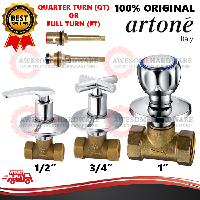 (1/2", 3/4", 1") ARTONE PRO ITALY ATP33 34 38 BRASS CONCEALED STOPCOCK