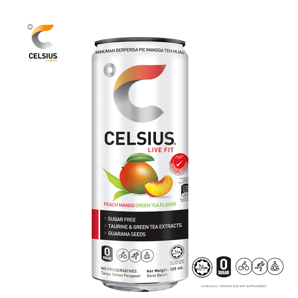 Celsius Healthy Energy Drink Peach Mango Green Tea 325ML Shopee Malaysia