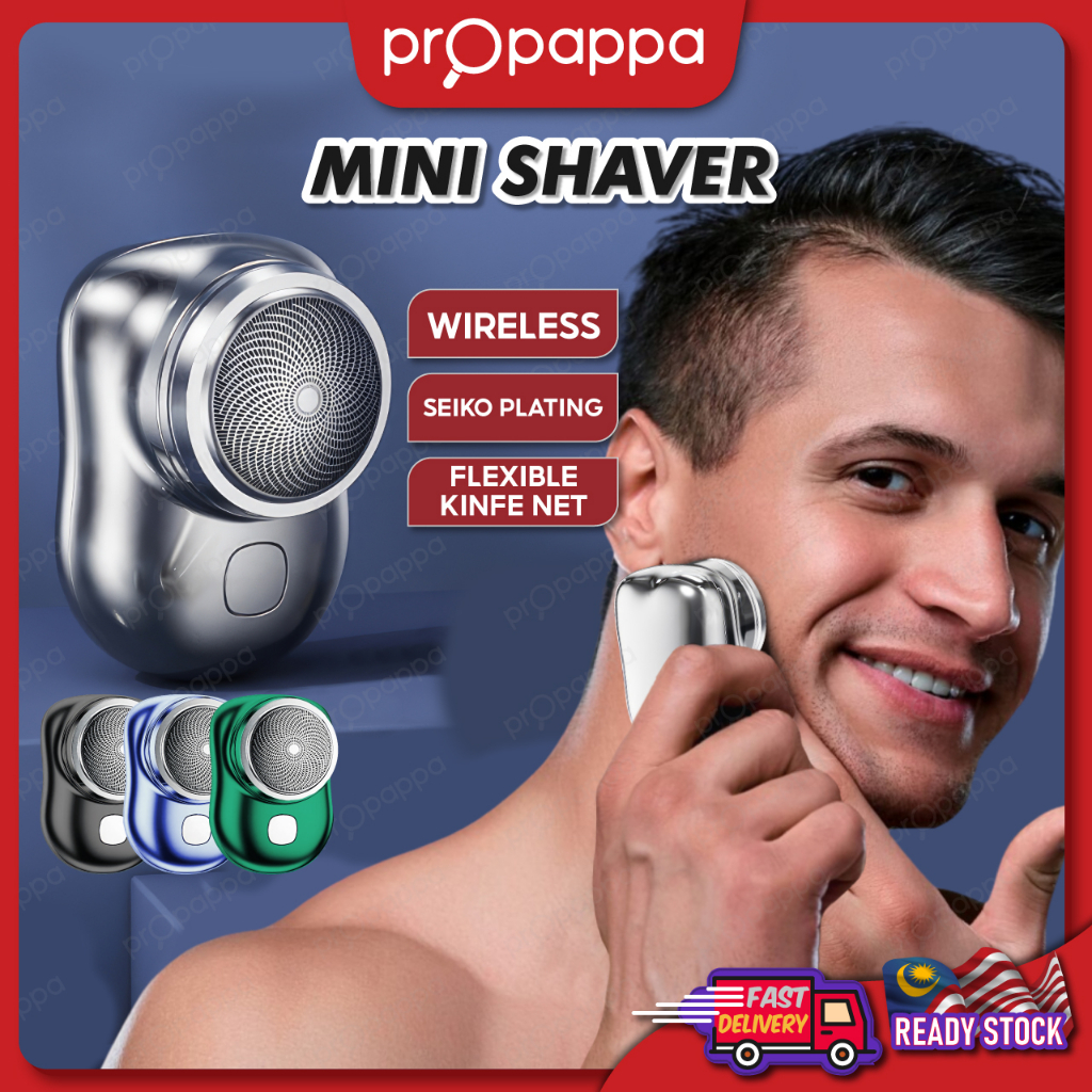 Propappa Rechargeable Shaver Mini Electric Man Shaver Trimmer Shaver Machine, Pencukur Misai