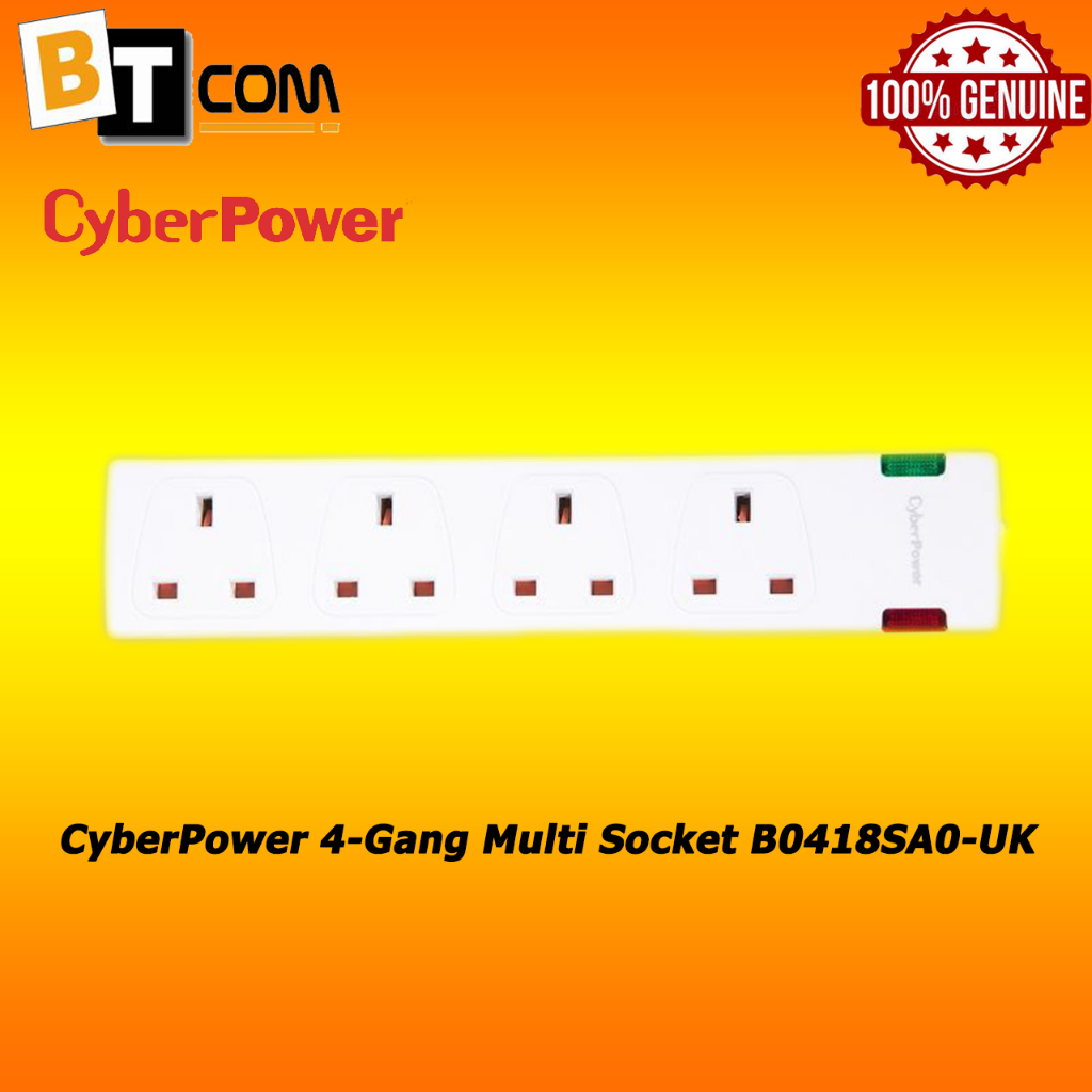 CyberPower Cyber Surge Protector 4-Gang Multi Socket B0418SA0-UK ...