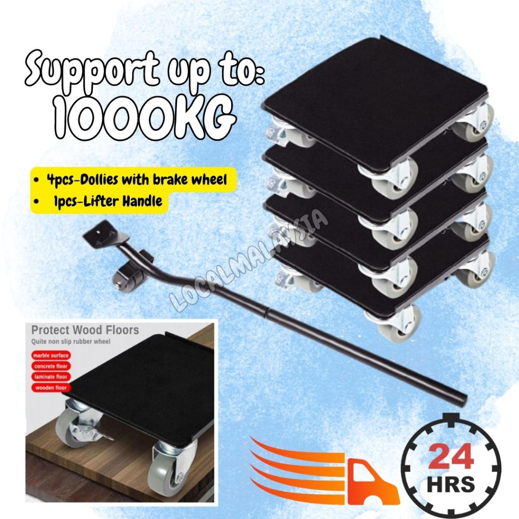 1000KG Furniture Transport Lifter Easy Mover Tools Rolling Wheel Croner