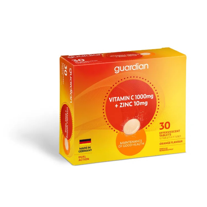 Guardian Effervescent Vitamin C 1000mg + Zinc 10mg 30’s EXP: 2027 ...