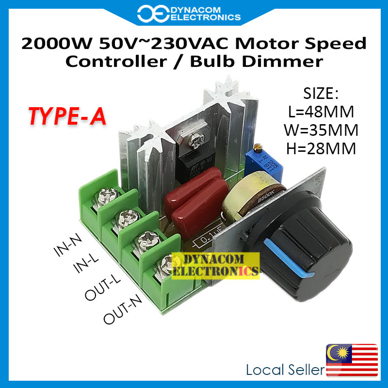 2000W AC50V230V AC Motor Speed Controller Voltage Regulator [Pengatur 