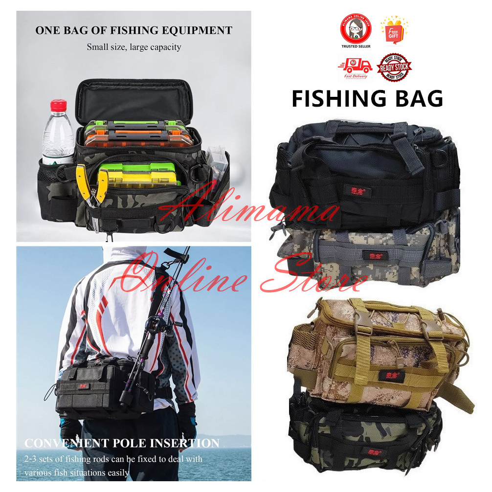 High Capacity Fishing Bag Tactical Bag Belt Bag Diagonal Shoulder Bag  Oxford Cloth Waterproof Fishing Rod Bag
