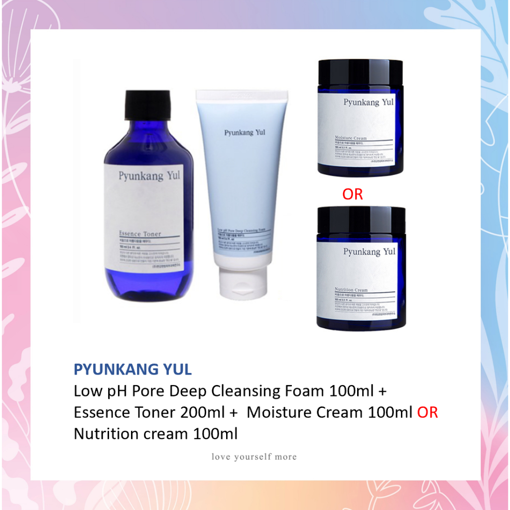 PYUNKANG YUL (Essence Toner 200ml + Nutrition/Moisture Cream 100ml+ Low ...
