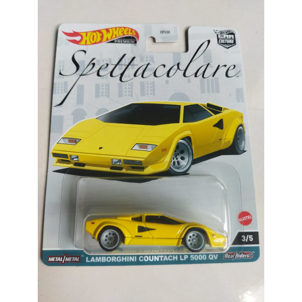 Hot Wheels Premium Spettacolare Countach LP 5000 QV Yellow