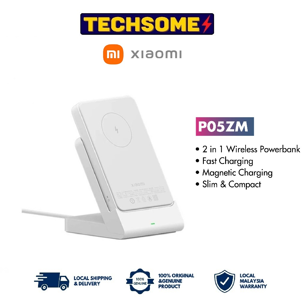 Xiaomi Magnetic Wireless Charging 5000mAh Power Bank 2 in 1 Magnetic ...