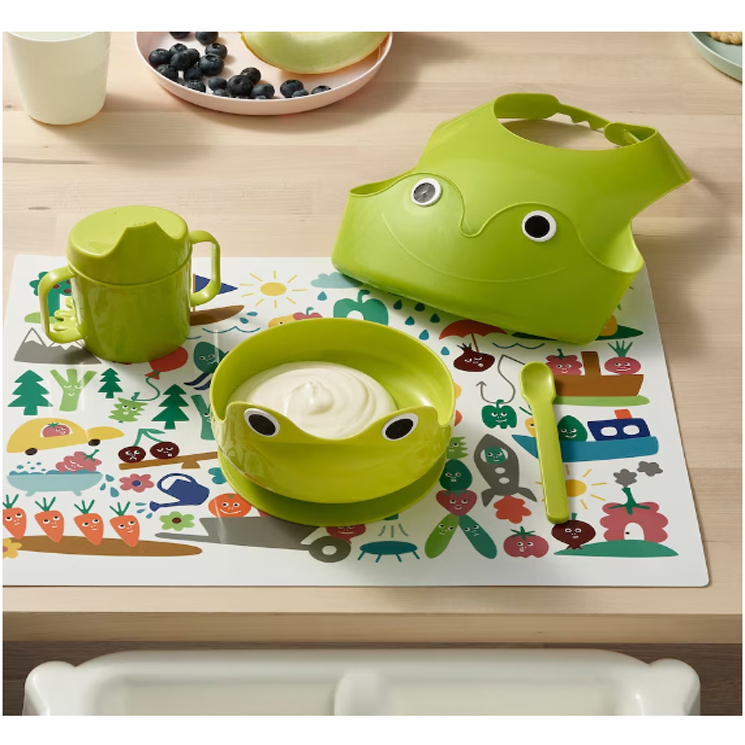 Original IKEA MATA baby cutlery 4piece eating set (Green/Blue/Pink