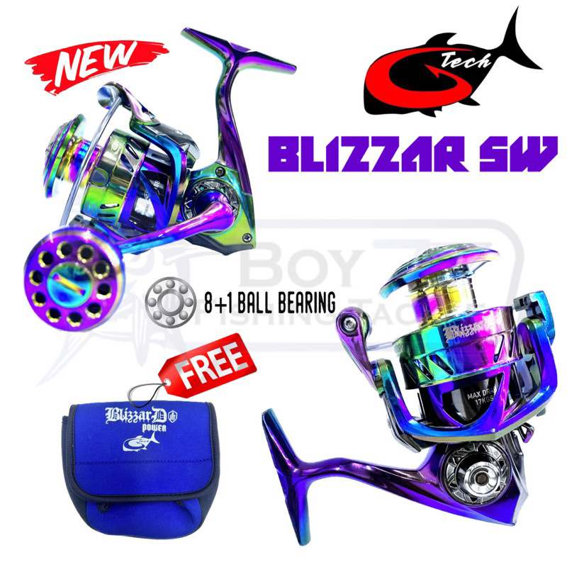 NEW 2023 G-TECH GTECH BLIZZARD SW SPINNING FISHING REEL | Shopee Malaysia
