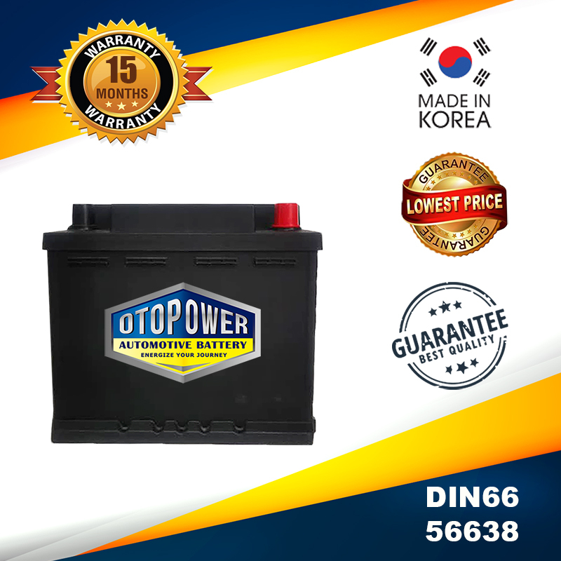 Bateri Kereta Otopower DIN66 56638 (Korea) Maintenance Free Car Battery ...