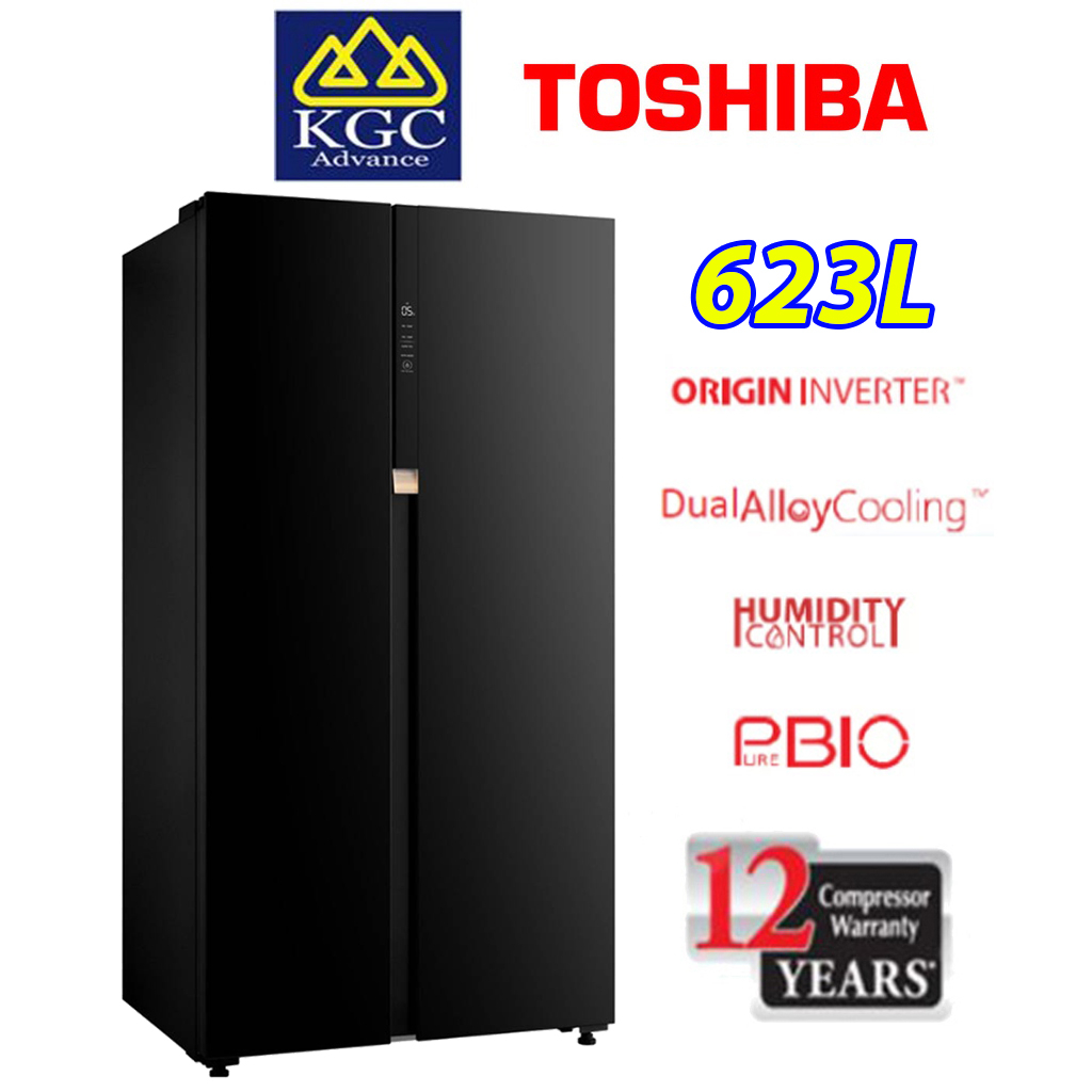 Toshiba Side by Side Inverter Refrigerator (623L) GRRS780WIPGY (22