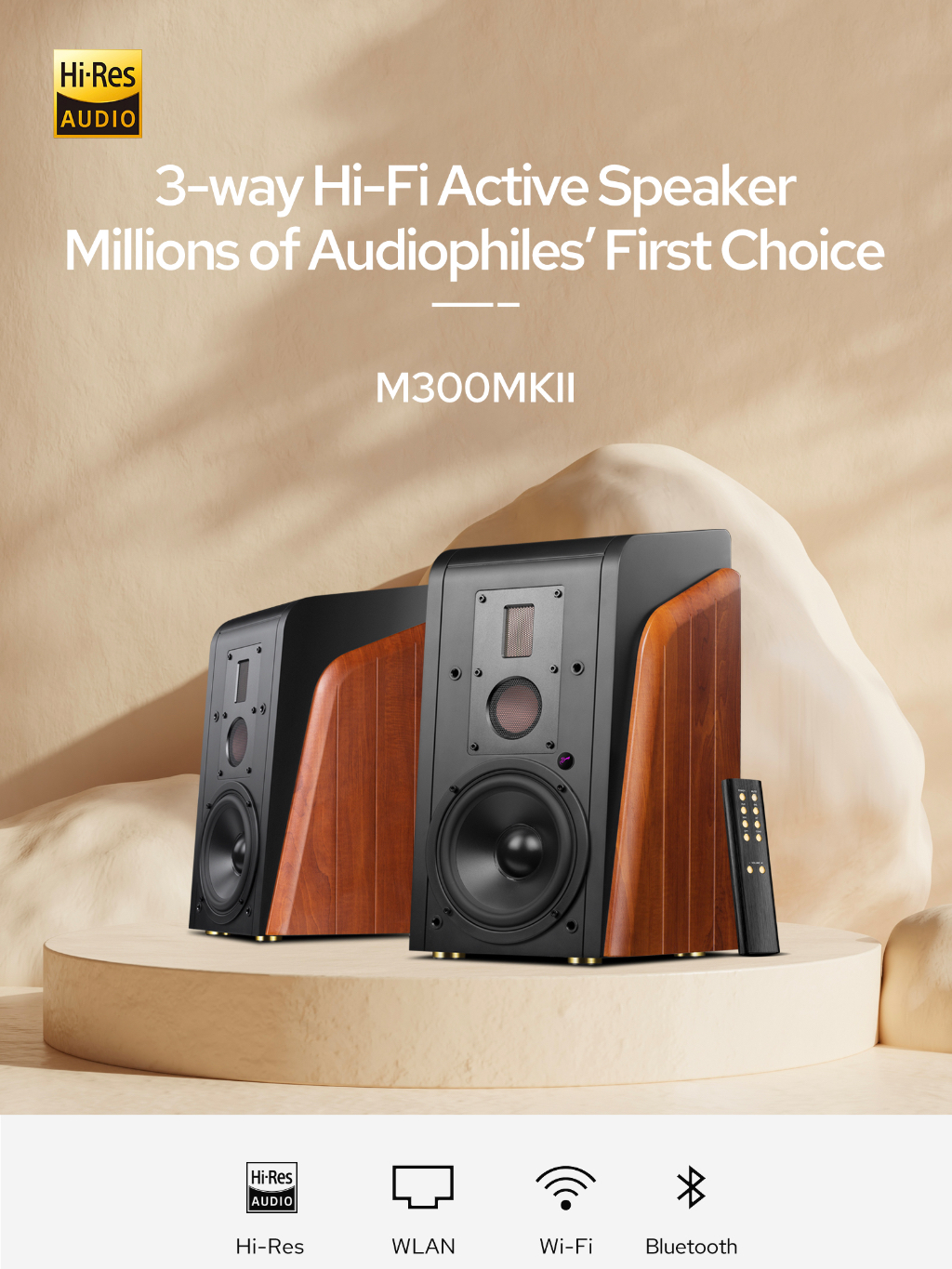 Hivi Swan HIRES Speakers M300 MK II Powered Bookshelf Speakers Ribbon ...