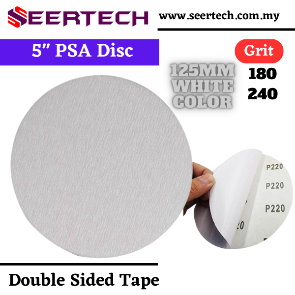 PSA Sandpaper Disc 5 inch 125mm White Sandpaper Double Sided Sticker ...