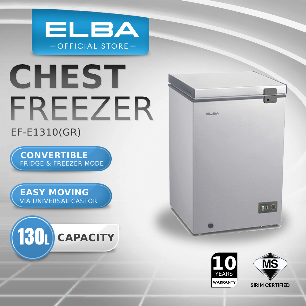 Elba Chest Freezer - Grey (130L) ARTICO EF-E1310(GR) | Shopee Malaysia