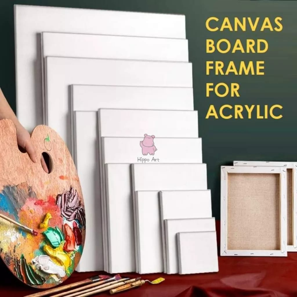 [HippoArt]Canvas board Wooden Frame for Acrylic & Oil Painting For