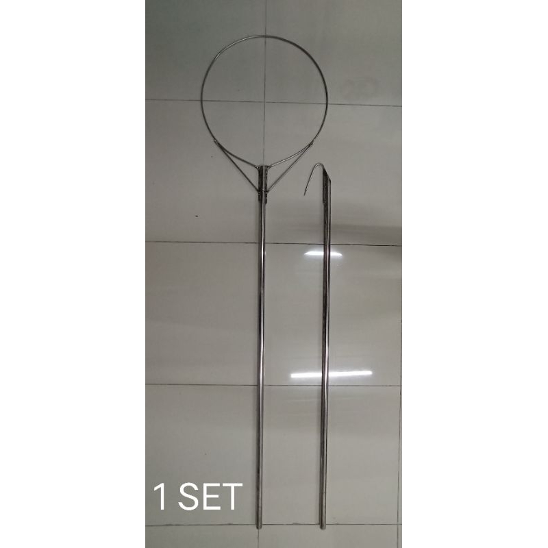 Fish Catch Net & Fish Gaff Hook stainless steel 5ft ( penyauk Dan gancu