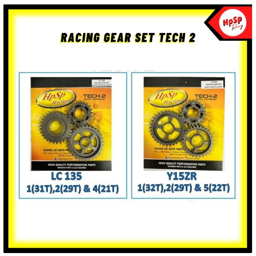 RACING GEAR SET TECH 2 FOR LC135 4S & Y15ZR Y16ZR HPSP RACING | Shopee ...