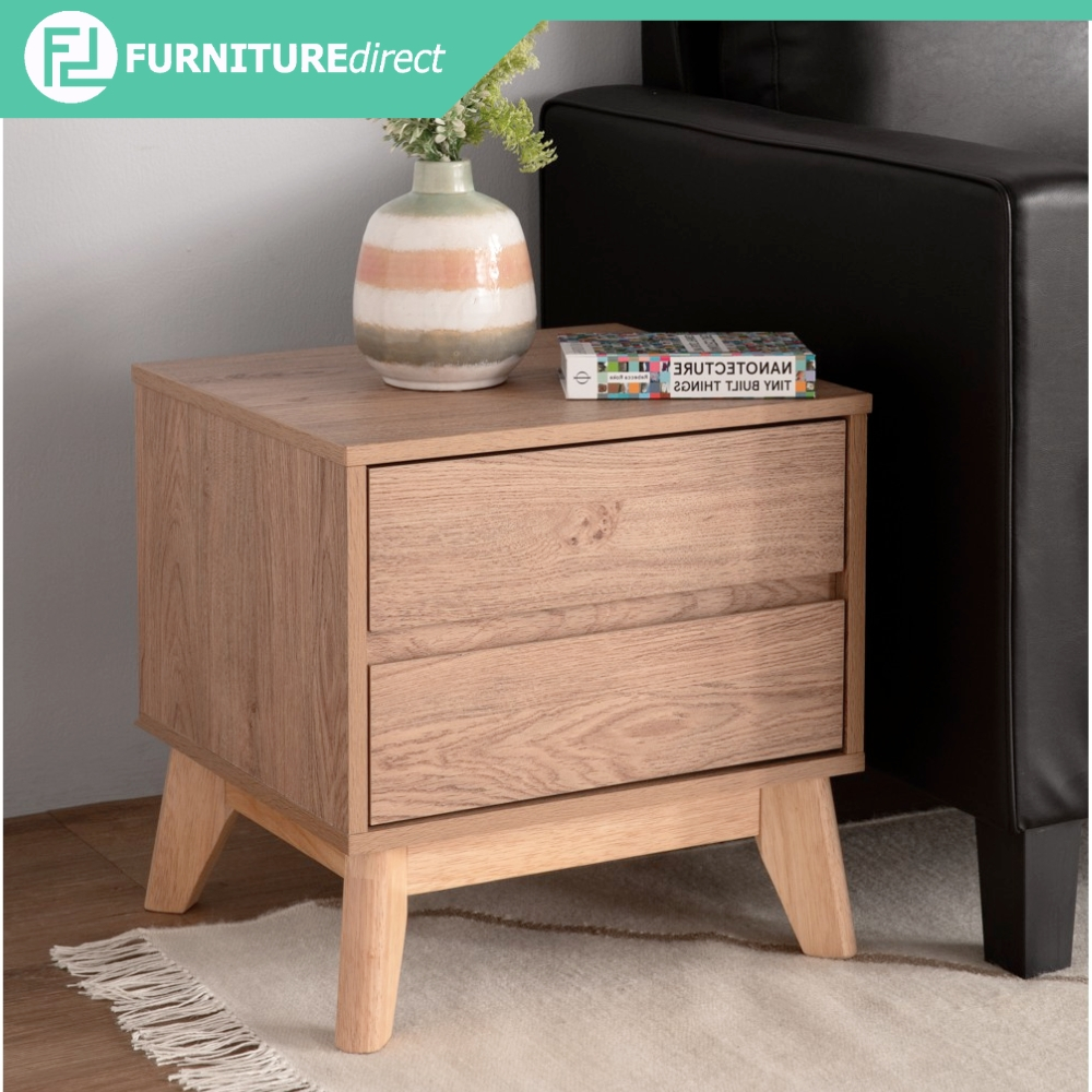 Furniture Direct HIRANO 2 Drawers Bedside TableOak Shopee Malaysia