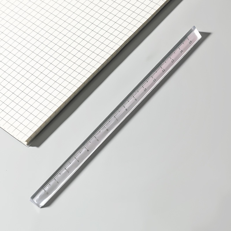Minimalist Style Transparent Triangular Prism Ruler Scale 15cm School