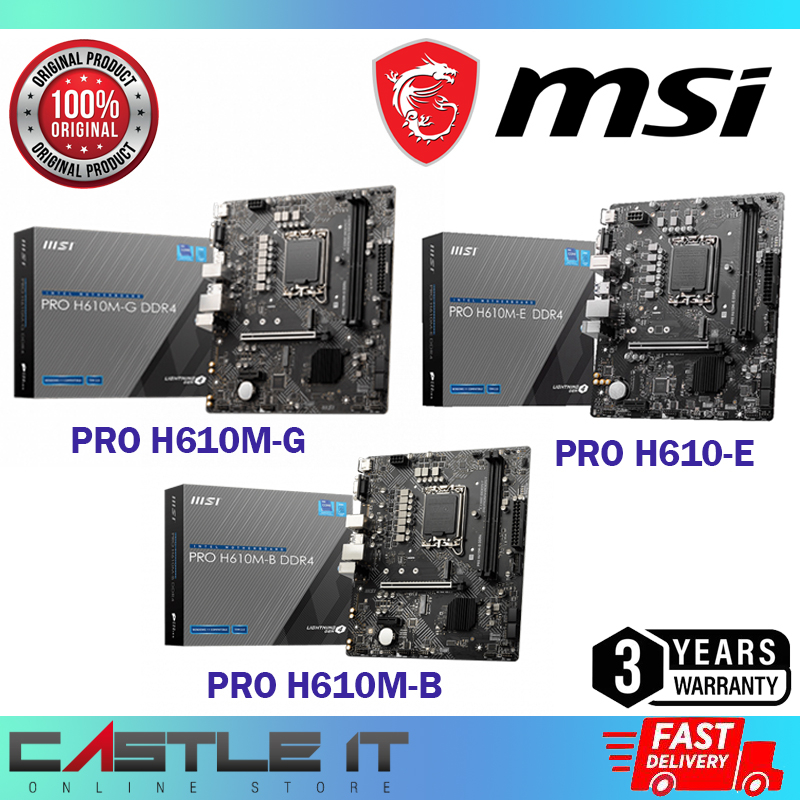 MSI PRO H610MG/H610MB/H610ME DDR4 Micro ATX LGA 1700 Motherboard