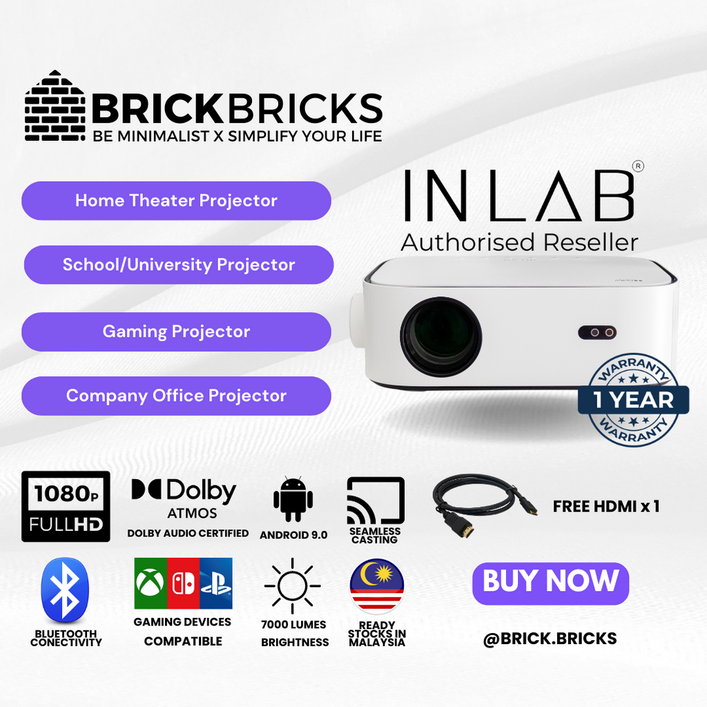INLAB Senz - Home Cinema Projector 1080P Full HD/4K Support/Android ...