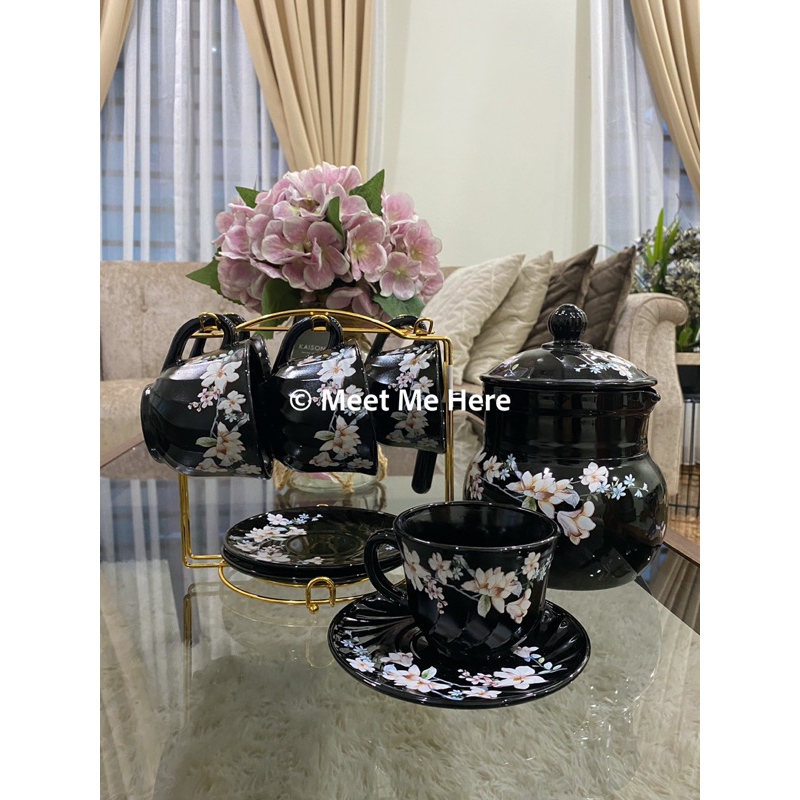 Black Series Opal Set Teapot with Cup / Set Teko dan Cawan / Teko Opal ...