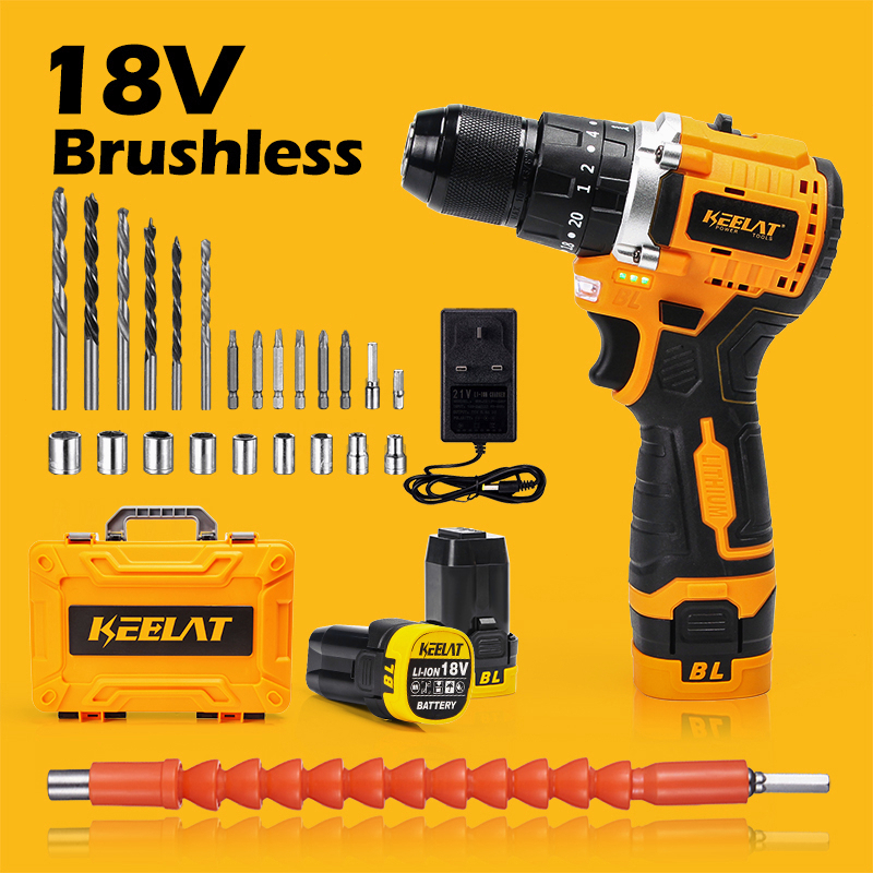 KEELAT KCID02 2 IN 1 COMBO Drill Impact Driver Brushless Cordless Drill ...