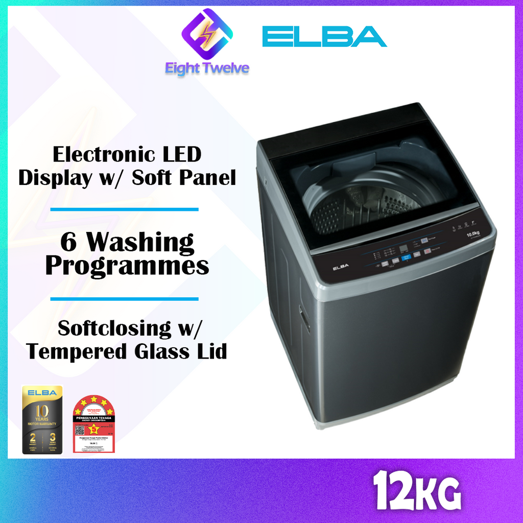 Elba Top Loading Fully Automatic 10kg 12kg Washing Machine Shopee