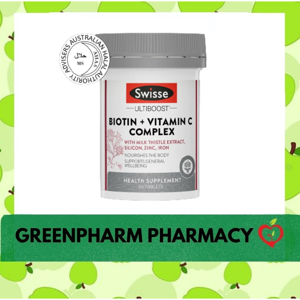 Swisse Biotin + Vitamin C Complex 30's (Hair, Skin, Nails) (EXP 08/