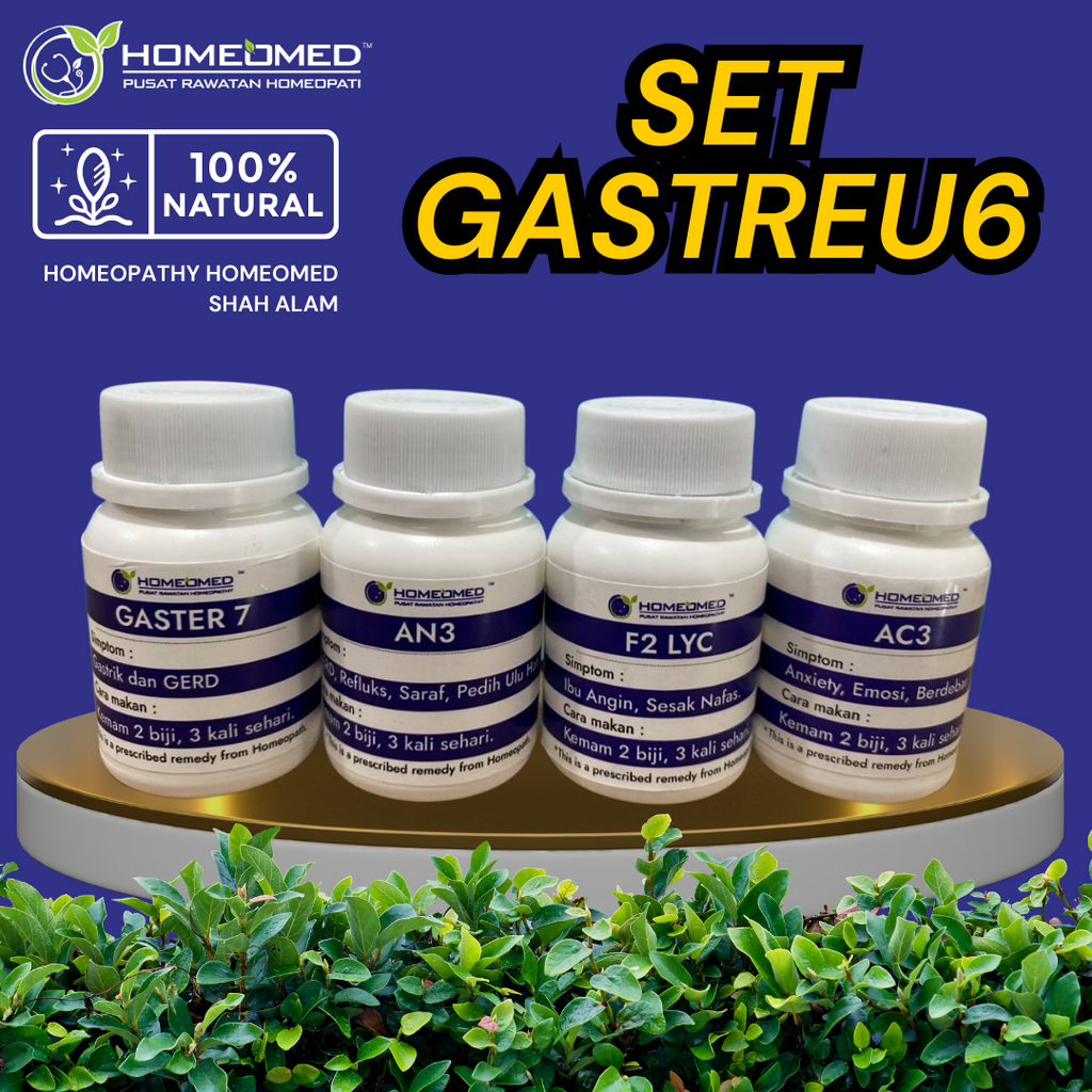 Gastrik/Gastric/Angin/Anxiety/Gerd/Sesak dada/Sebu perut/Tenang/Homeopati/Homeopathy/Remedi/Natural/Semulajadi