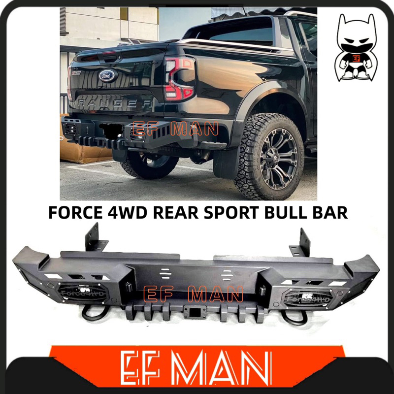 FORCE 4WD TANKER REAR BULL BAR SPORT BAR HILUX REVO RANGER T6 T7 T8 T9 ...