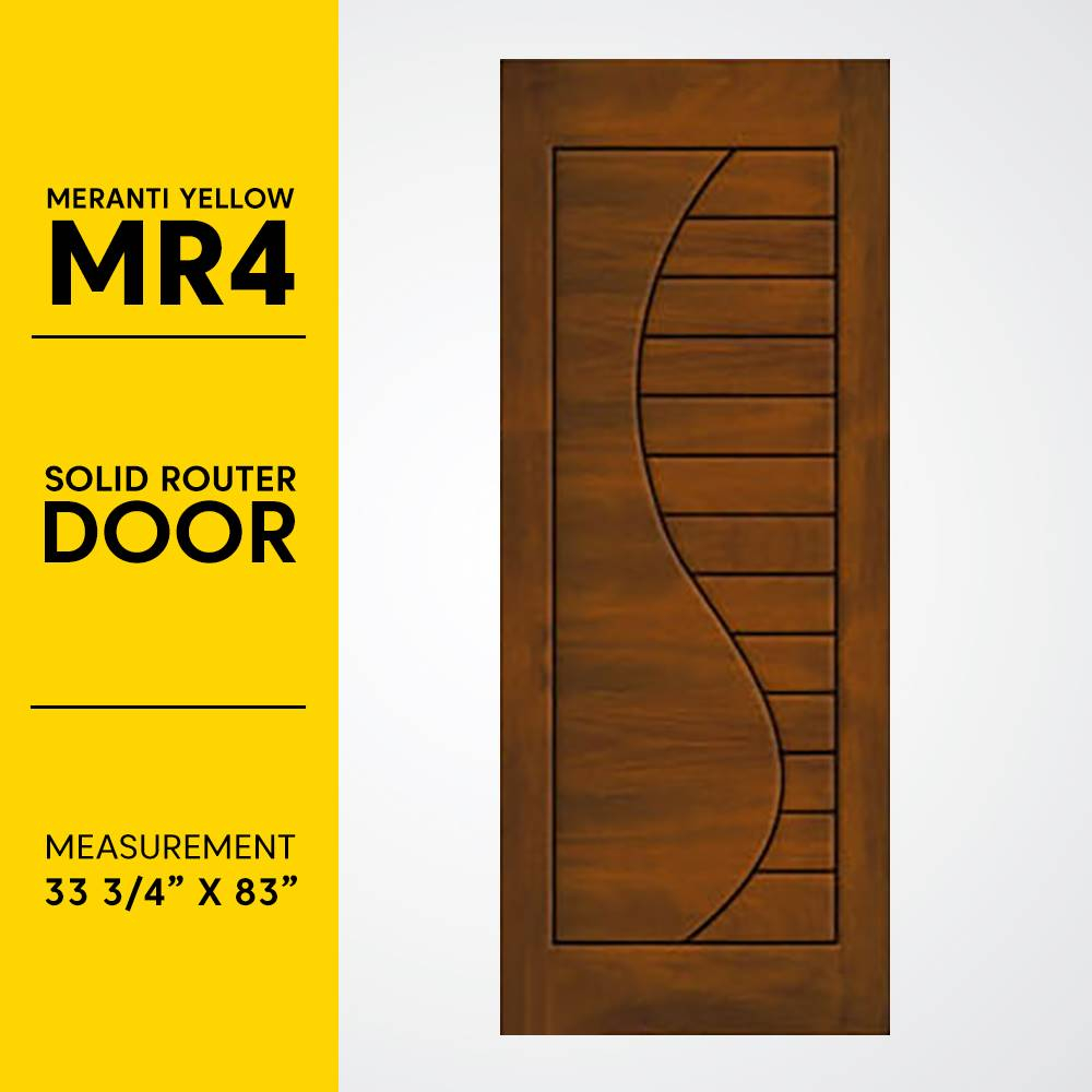 Wooden Door Yellow Meranti Solid (ROUTER) Door Size 33 3/4