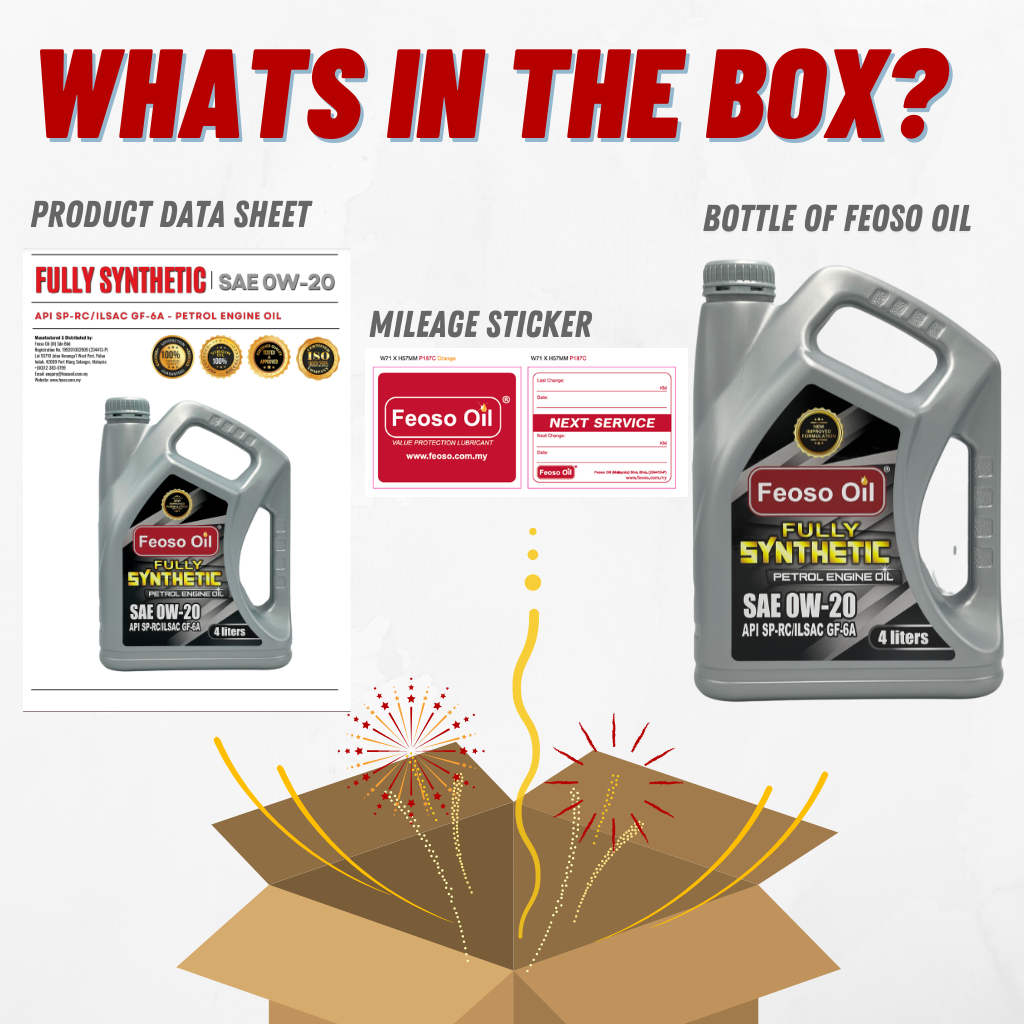 Feoso Oil Fully Synthetic Petrol Engine Oil SAE 0W-20 API SP-RC/ILSAC ...