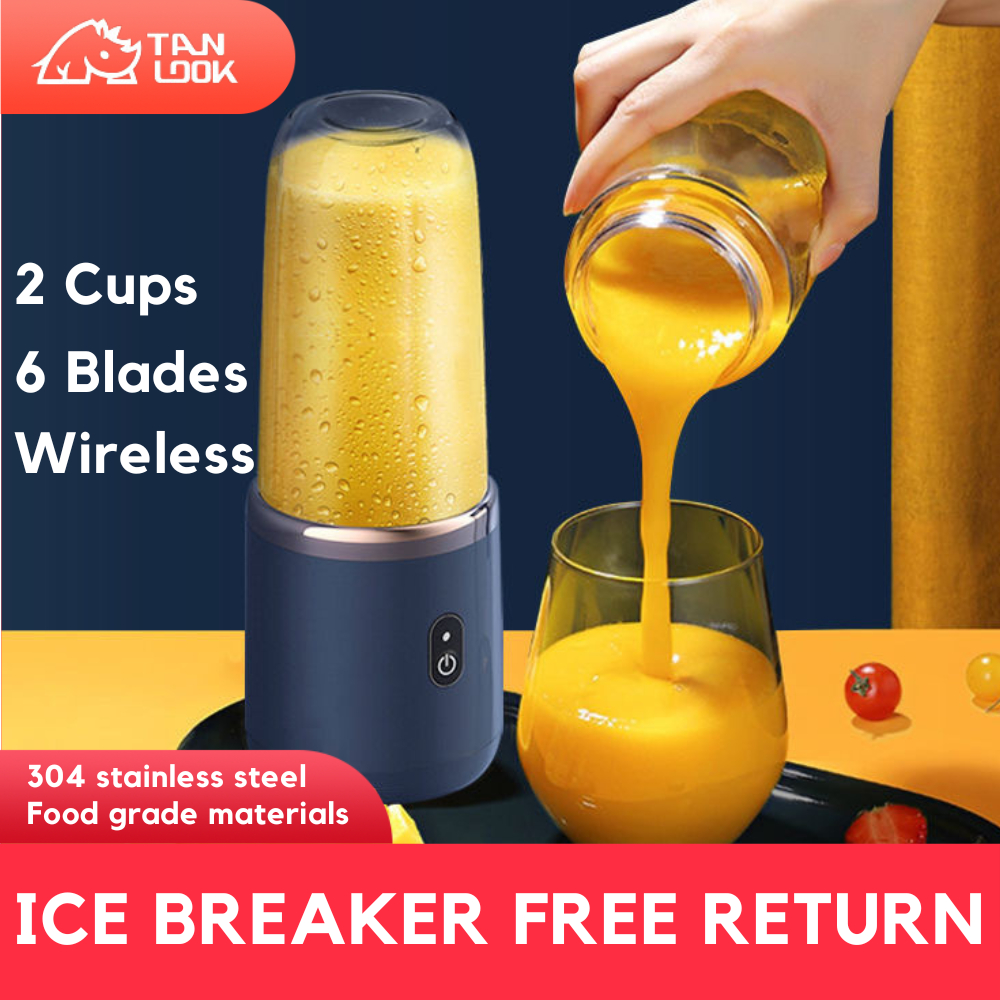 2Cup Electric fruit juicer blender juice mixer mini Wireless Portable