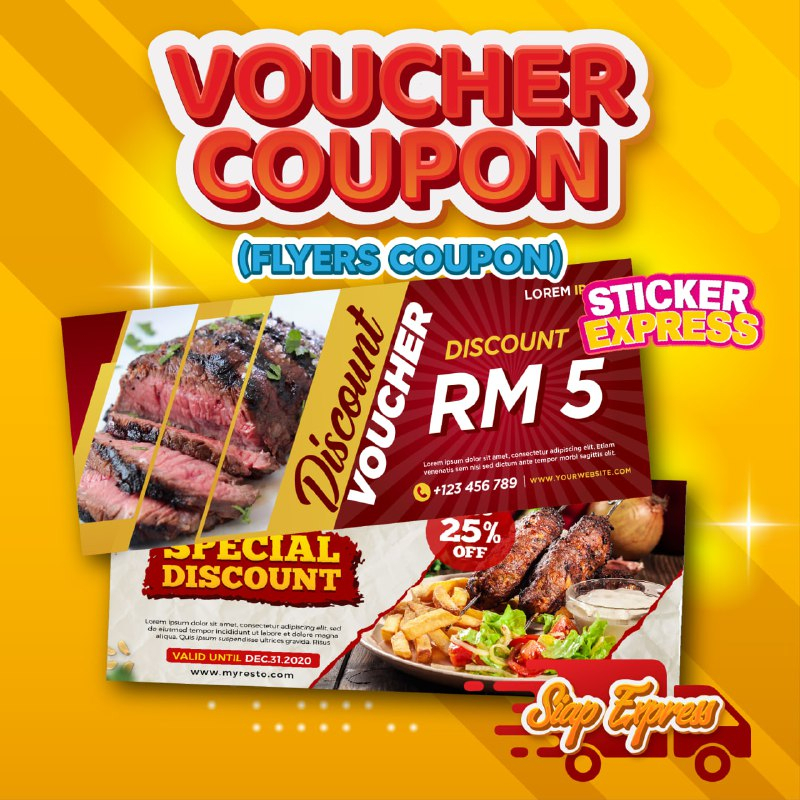 Voucher Printing Loose Sheet Cetak Kupon Flyers Coupon Print Color ...