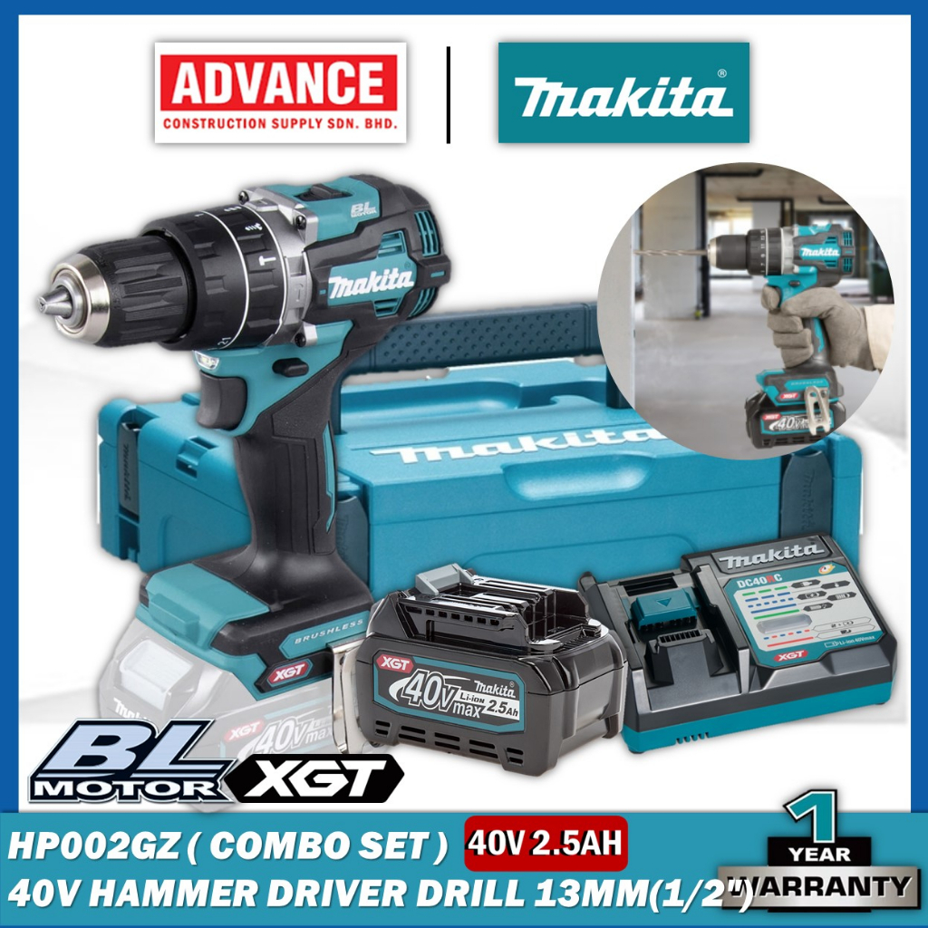 Makita HP002 | HP002GZ 40Vmax Cordless Hammer Driver Drill 13MM (1/2 ...