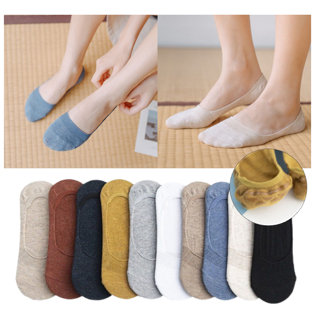 Women No Show Invisible Liner Socks With Anti Slip Silicone Patch