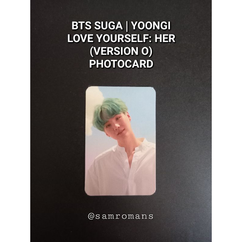 OFFICIAL BTS SUGA | MIN YOONGI LOVE YOURSELF: HER (VERSION O) PHOTOCARD ...