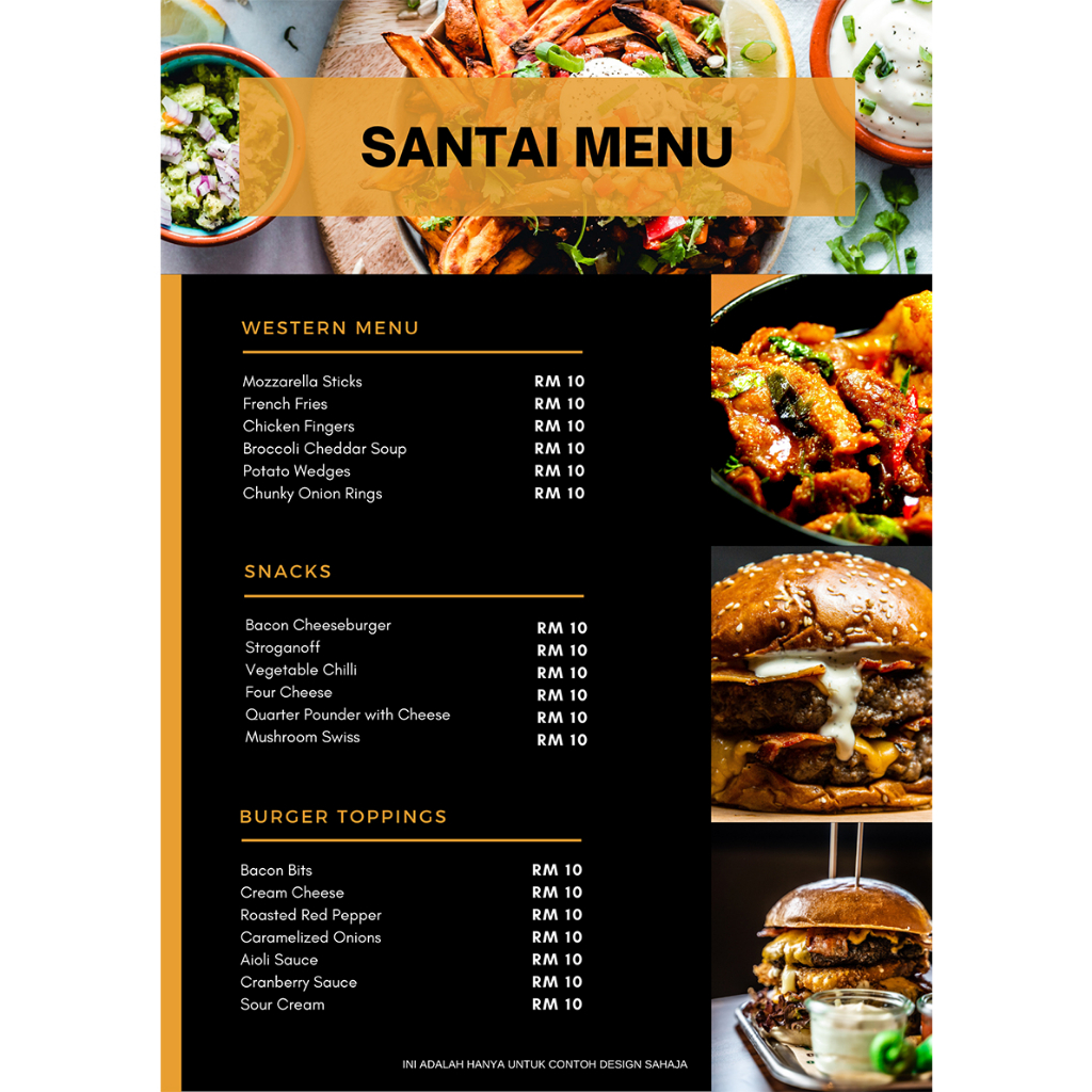 Menu Restaurant Coffee Shop Stall Bakery Custom Design Printing On ...