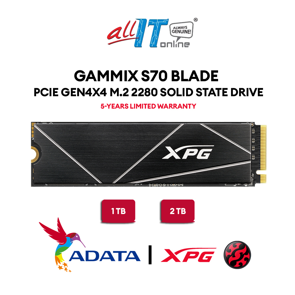 ADATA XPG GAMMIX S70 BLADE PCIe Gen4x4 M.2 2280 3D NAND Internal Solid ...