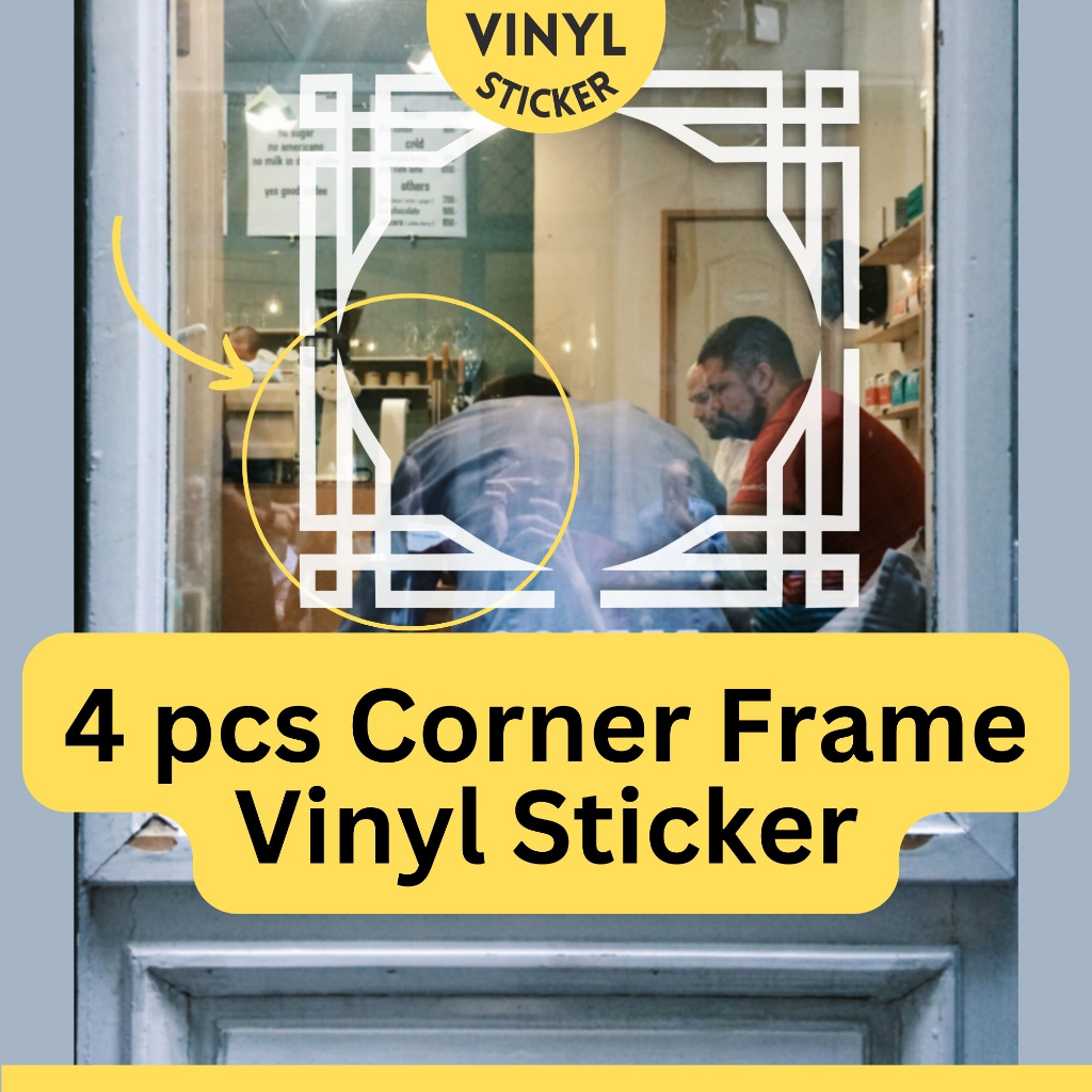 (Ready Made) 4pcs Corner Frames Decoration Vinyl Sticker Set 09 Vinyl