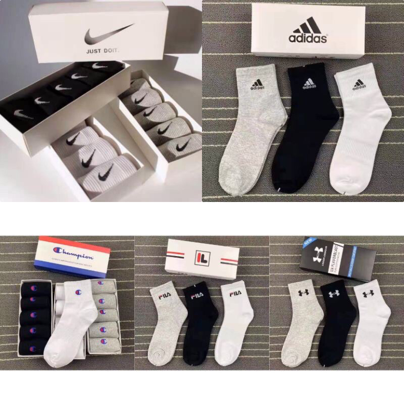 M sia Ready Stock 5pairs box COTTON Nike Stokin Adidas Socks Sport Socks Running Socks Stocking Sarong Kaki Shopee Malaysia