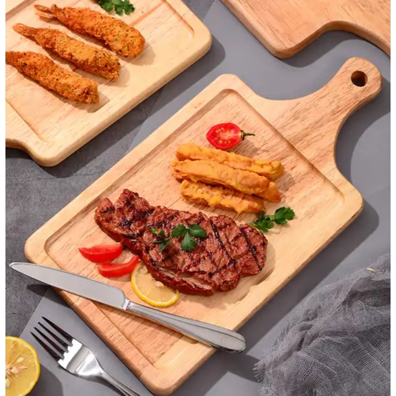 (Ready Stock) Muji Style Rectangle Premium Wooden Food Serving Tray