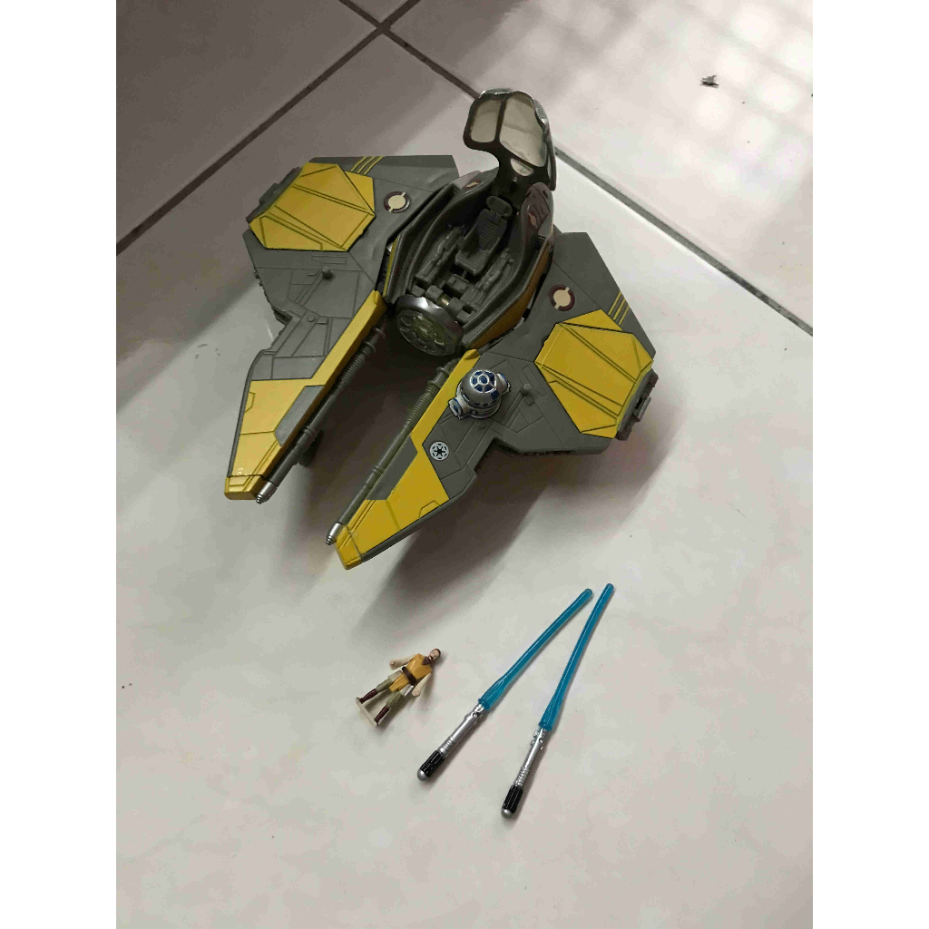 Hasbro USED Transformers Star Wars Cross over Jedi Starfighter (YELLOW ...