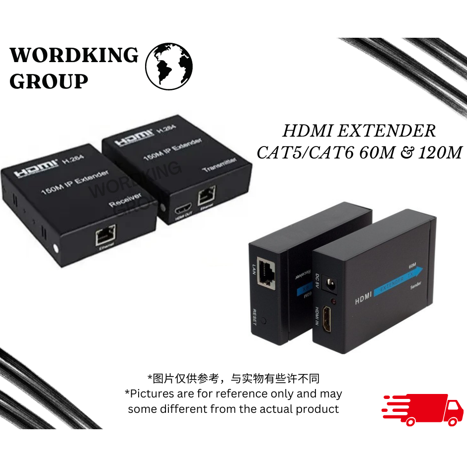 HDTV/HDMI EXTENDER 60M/120M OVER LAN CAT5E / CAT6 CABLE 1080P FULL HD ...