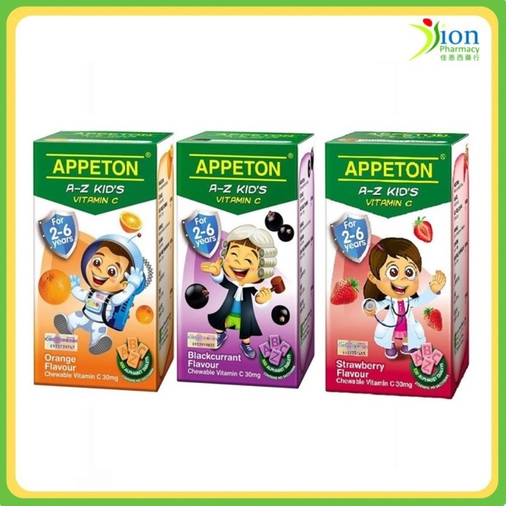 APPETON AZ KID'S VITAMIN C 30MG (26 YEARS OLD) CHEWABLE TABLETS 100S