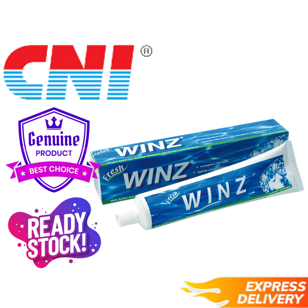 CNI Winz Fluoride Toothpaste, Ubat Gigi CNI, 175g With Xylitol, Calcium