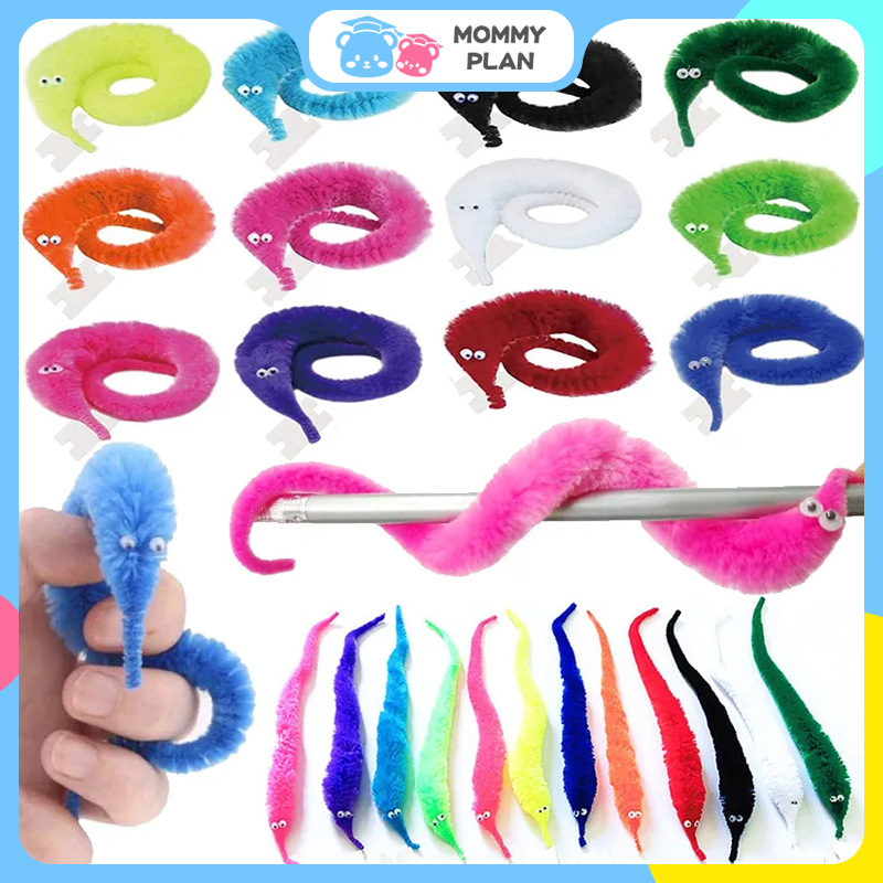 1Pcs Magic Twisty Fuzzy Worm Wiggle Moving Sea Horse Kid Trick Toy ...