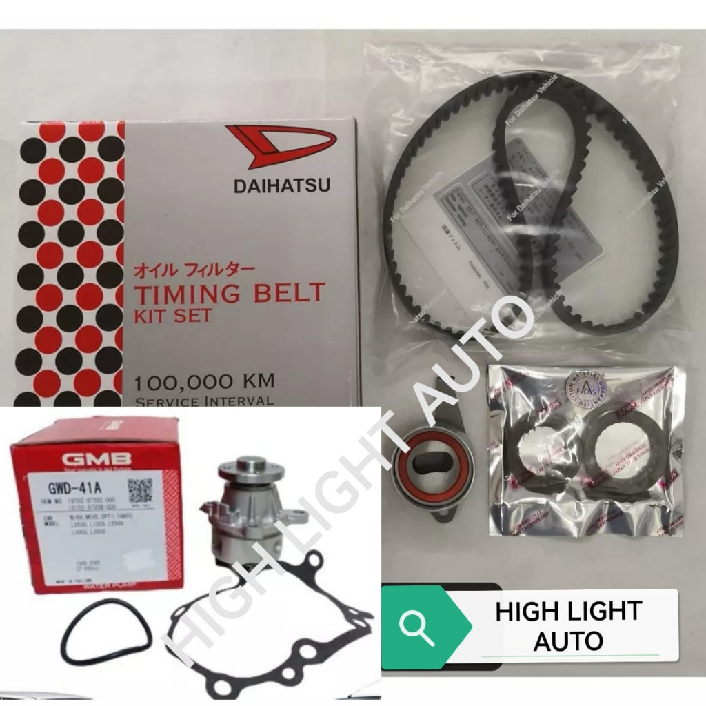 Perodua Viva 660,L5 Timing Belt Kit Set (106Y25)(100k)+GMB Water Pump